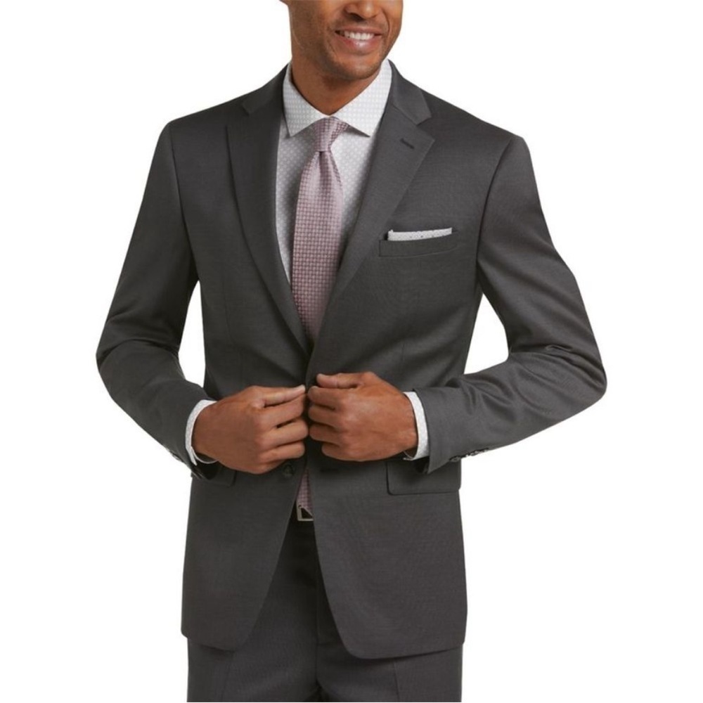 Calvin Klein Men's Infinite Slim-Fit Solid Two-Button Notched Lapel Jacket 38R